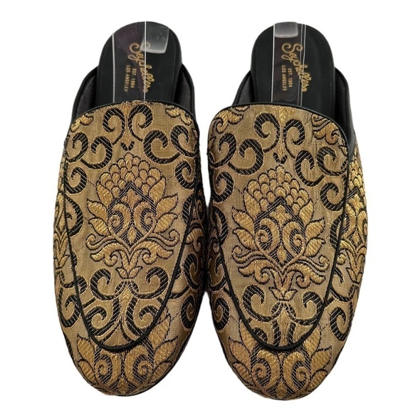 Seychelles wildernes flats size 11 gold metallic tapestry floral festival mules - Picture 2 of 12